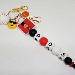 Handmade 90s Hey Arnold Gerald Silicone Beaded Keychain